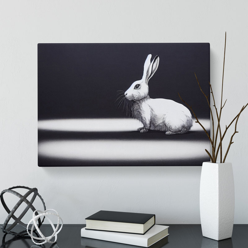 Single Hare - Wrapped Canvas, 50cm H x 76cm W x 3cm D