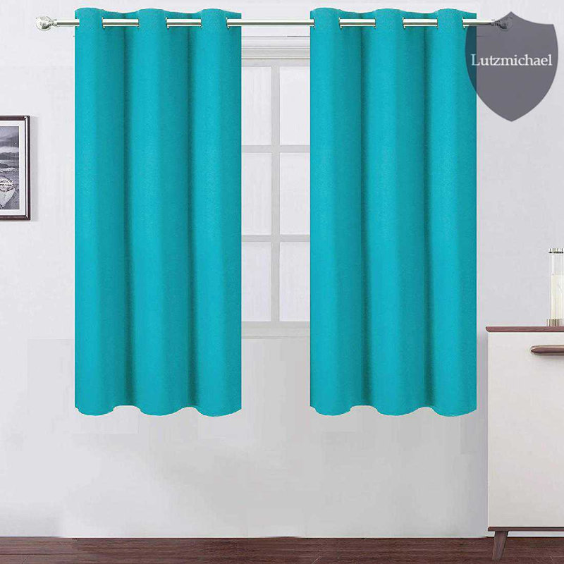 Erfried Blackout Curtain Pair, Teal, 38" W x 63" L