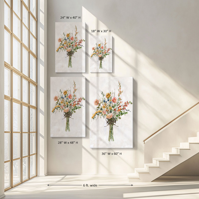"Favorite Picks Bouquet I" par Carol Robinson, reproduction sur toile, H 48 po x l 28 po x P 1,5 po