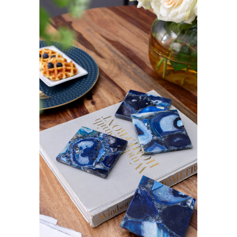 Agate Square 4 Piece Coaster Set