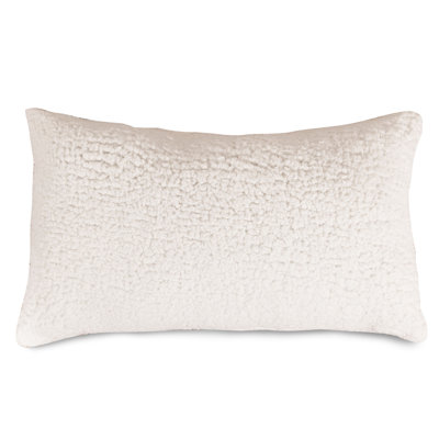 Solid Sherpa Rectangular Faux Leather Throw Pillow