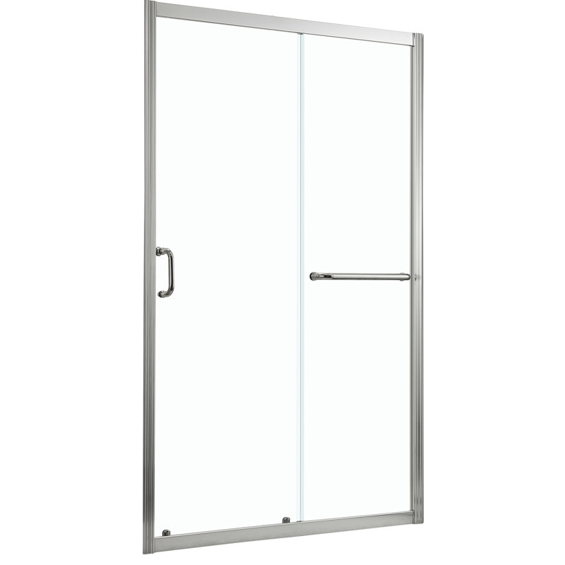 Porte de douche 60 po x 72 po, coulissante simple, nickel brossé - verre trempé de qualité, option de modernisation de la salle de bain coulissante, 72 po, Essentiel de première classe