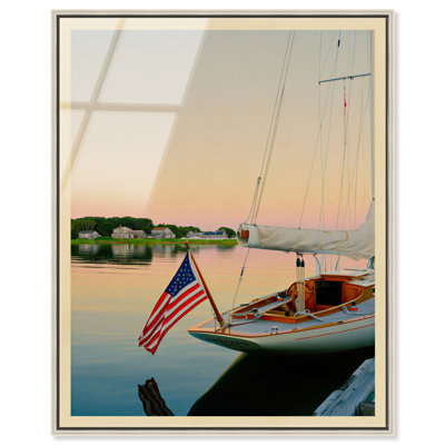 «Sailing Into Solitude I», reproduction d'art acrylique encadrée par Notoriart, cadre argenté, H 31 po x l 25 po