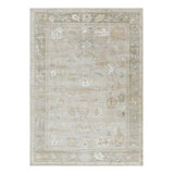 Rug & Kilim’S Oushak Style Rug In Ivory And Green With Floral Patterns