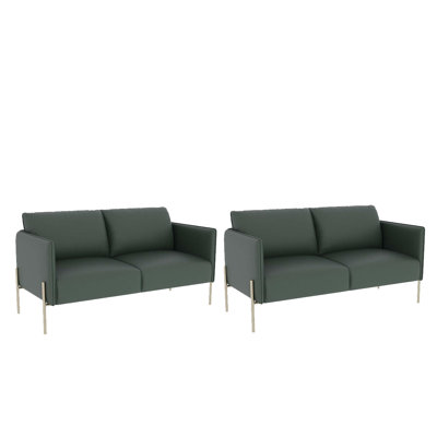 Ensemble de 2 bancs rembourrés en similicuir