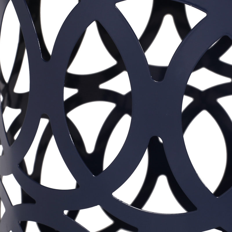 Navy Blue Iron Side Table - Modern, Rustproof, 13.92"W X 16.00"H Modern Outdoor Use, Blue, 12.00"W 12.00"D, Powder-Coated