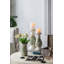 Grand bougeoir en céramique blanche avec motifs floraux verts, grand-465161824