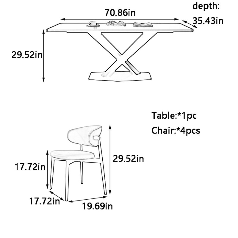 Lipman, 29.52"H x 70.86"L x 35.43"W