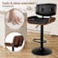 Upholstered Adjustable Height Counter Stool with Solid Wood Frame