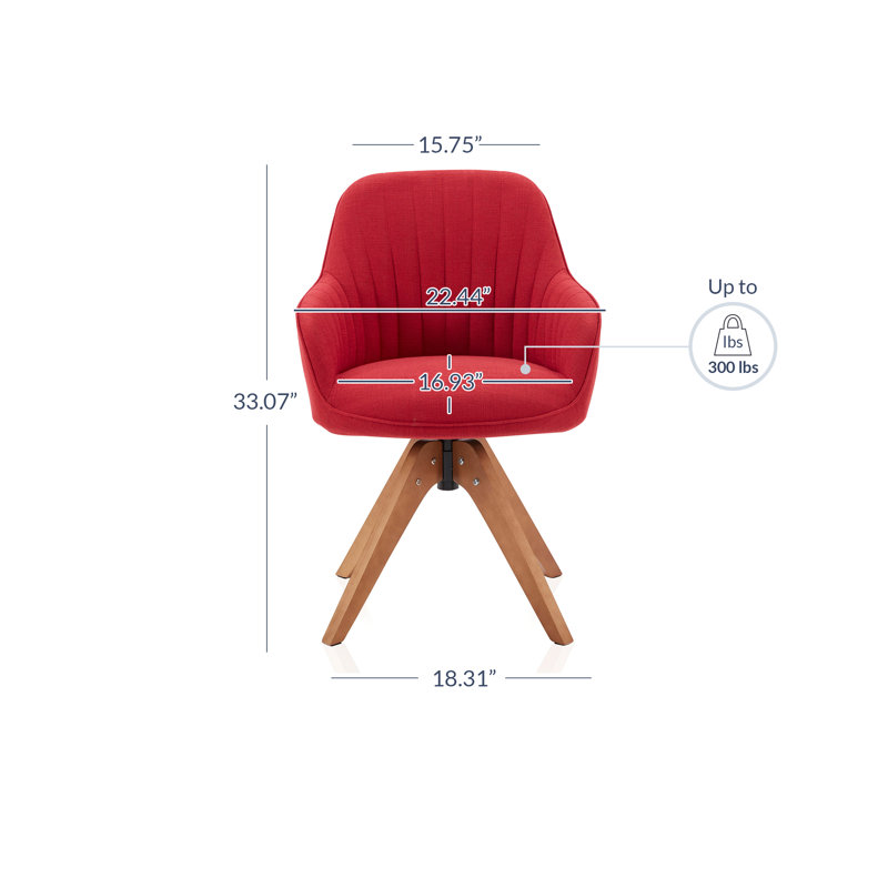 Fauteuil large 22,44 po Anyra, Mélange de polyester rouge