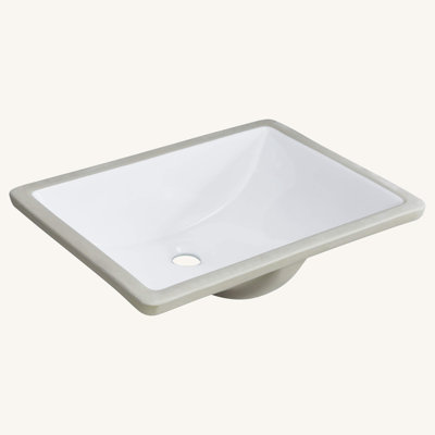 Lavabo de salle de bain rectangulaire blanc encastré avec trop-plein