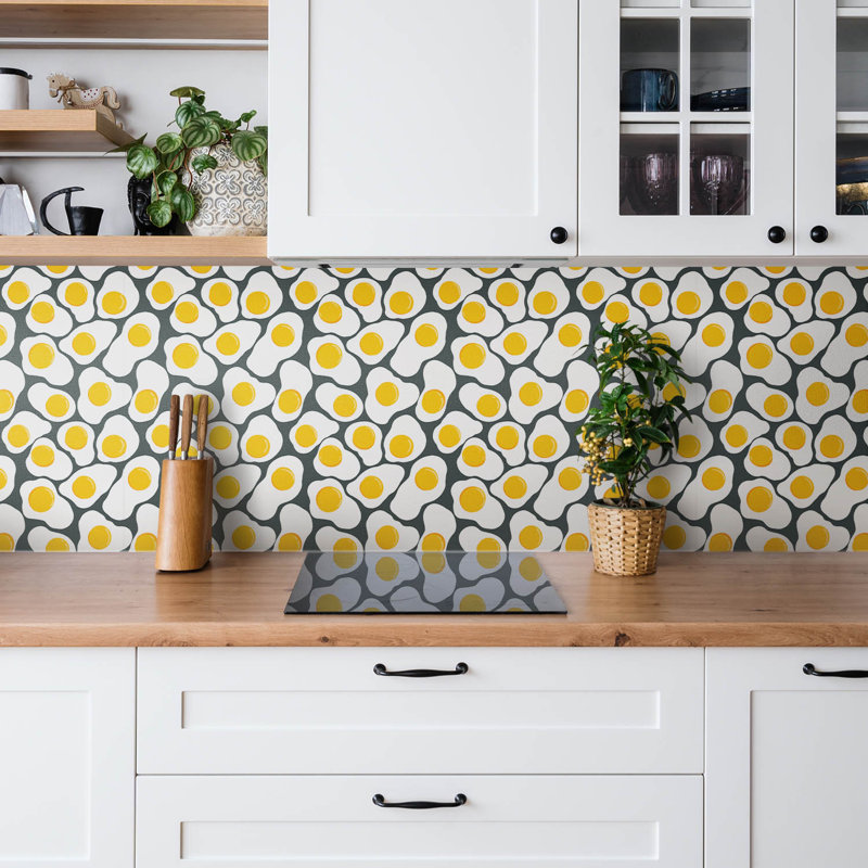 Self Adhesive Vinyl Splashback Wall Panel Sticker Tile Peel Stick 100x50 cm Cartoon eggs