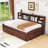 Cheketa Full-Size Wooden Daybed with Built-in Storage Shelves, Drawers
