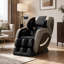 Fauteuil de massage inclinable de 28,53 po de largeur, finition noire, système de pression d'air complet en similicuir-380836962