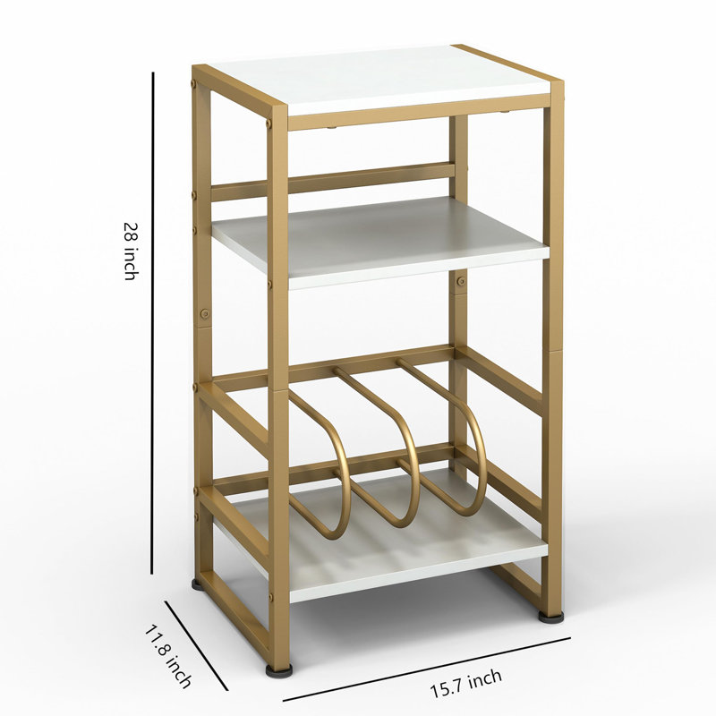 H Media Shelves, Gold