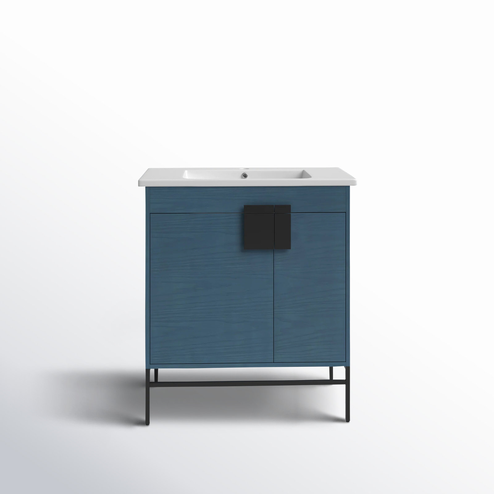 Maisie 30'' Single Bathroom Vanity, Black Matte, French Blue
