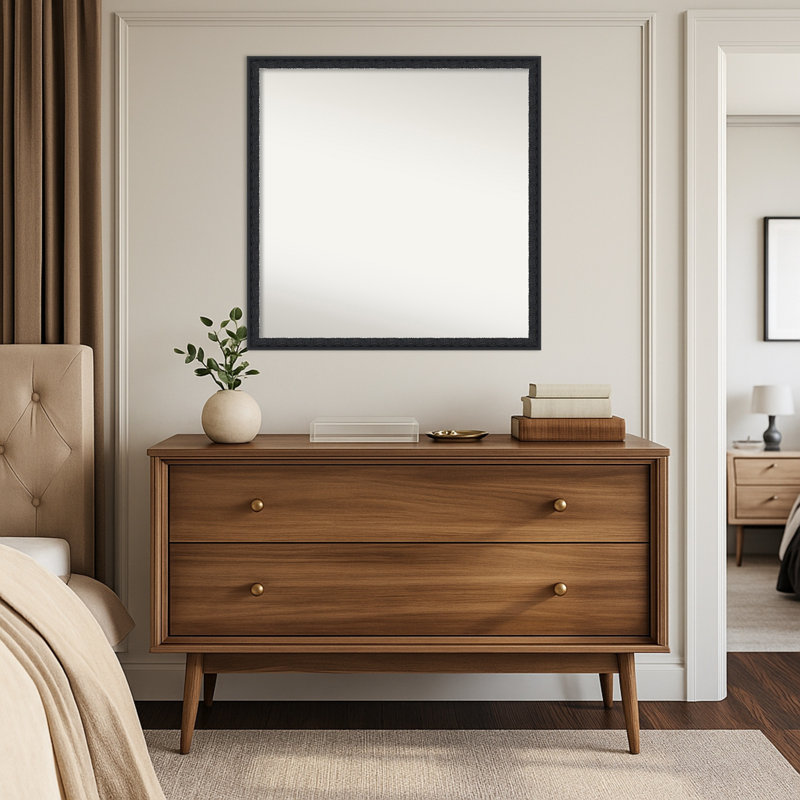Miroir mural Bethany, 28 po x 28 po, Noir