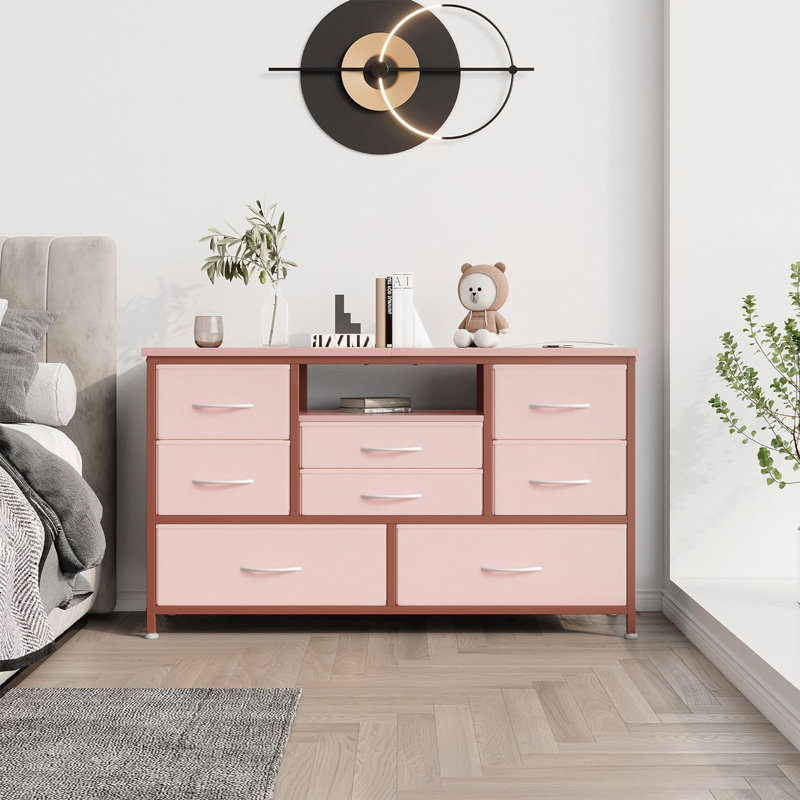 Commode 8 tiroirs Gracelee, Gris
