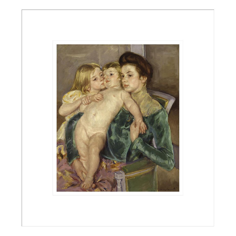 «The Caress» par Mary Cassatt, impression giclée sur cadre, H 15,34 po x l 13,75 po