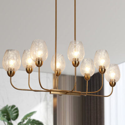 Jenavicia 8 - Light 41"W Shaded Modern Linear Chandelier