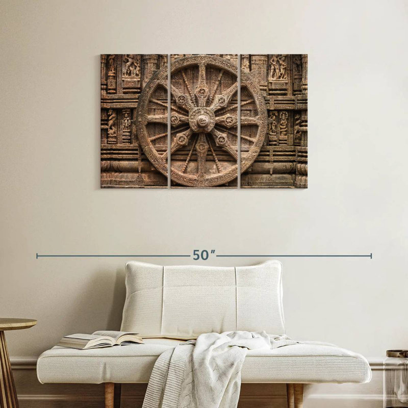 Senne rétro en bois sculpté, H 24 po x l 38 po