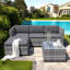 Wicker 4 - Person Garden Lounge Set with Cushions-1151980910
