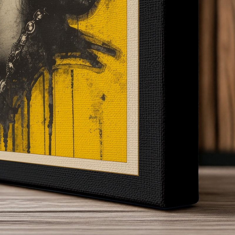Profile in Yellow Modern - Wrapped Canvas, Black Border, 24x16 - 61.0 x 40.6 cm