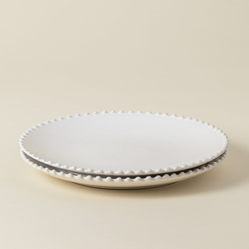 Pearl Stoneware Dinner Plate, White