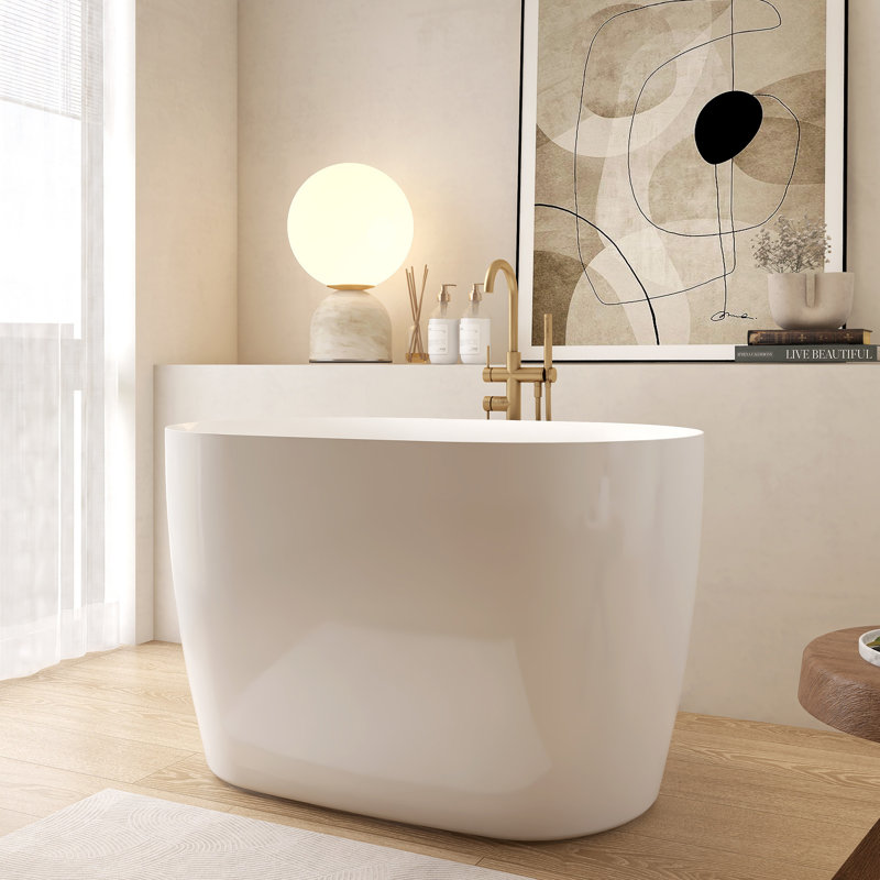 43" Premium Acrylic Freestanding Bathtub With Seat