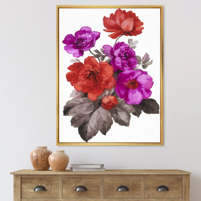 " Red And Fuchia Flowers " Painting Print
