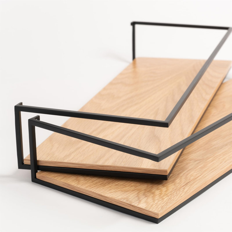 Ameelya Floating Shelf, Brown/Black