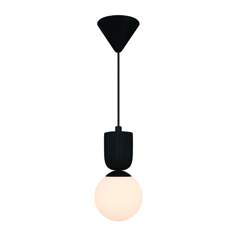 1 - Light Satin Pendant, Black, Black