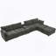 Canapé modulaire en U de 154 pouces avec repose-pieds en forme de U avec repose-pieds, conception modulaire pour le salon, ensemble de canapés à siège profond en velours côtelé 6 places avec console centrale et port USB, gris-1140864956