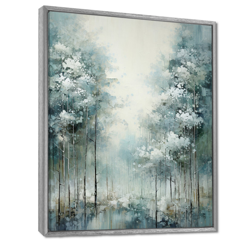 Pin, forêt enchantée I - pin, art mural, H 40 po x l 30 po x P 1,5 po, Encadrement argenté