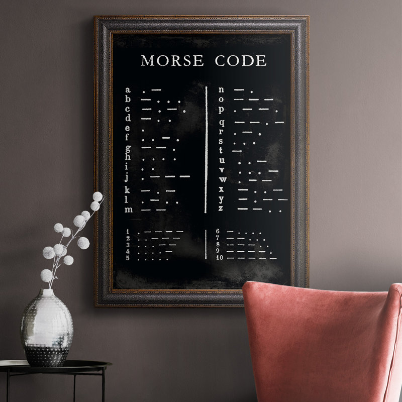 " Morse Code Chart ", 20" H x 16" W x 2.5" D