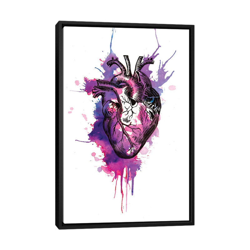 « tell histoire coeur i », impression sur toile, H 26 po x l 18 po x P 1,5 po, Toile avec cadre noir