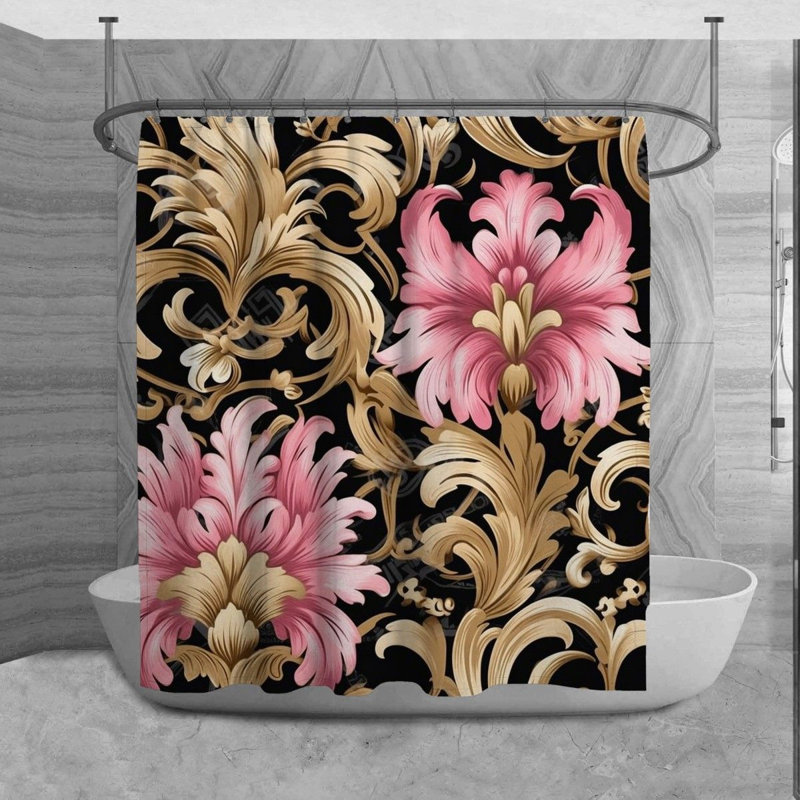 Rideau de douche floral yukino, H 93 po x l 70 po