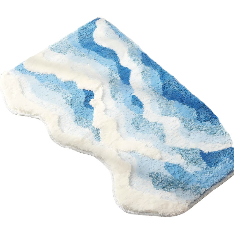 Petit tapis de bain Blue Ocean Wave - 31 po x 21 po