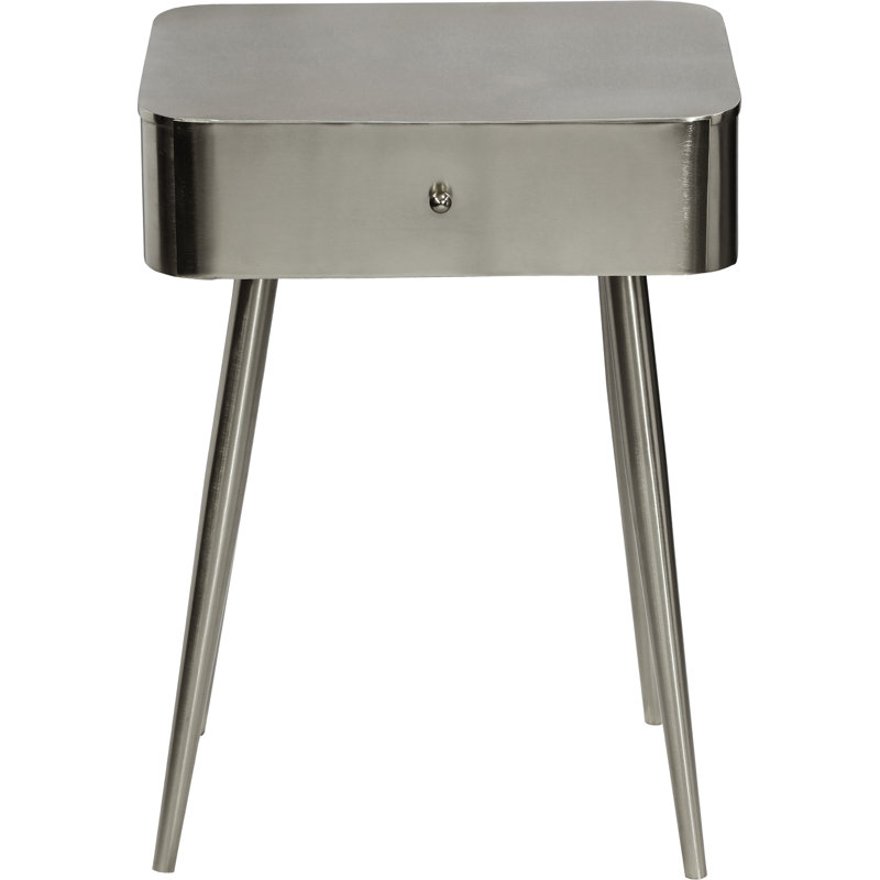 Rylan 1 - Drawer Iron Nightstand, Silver