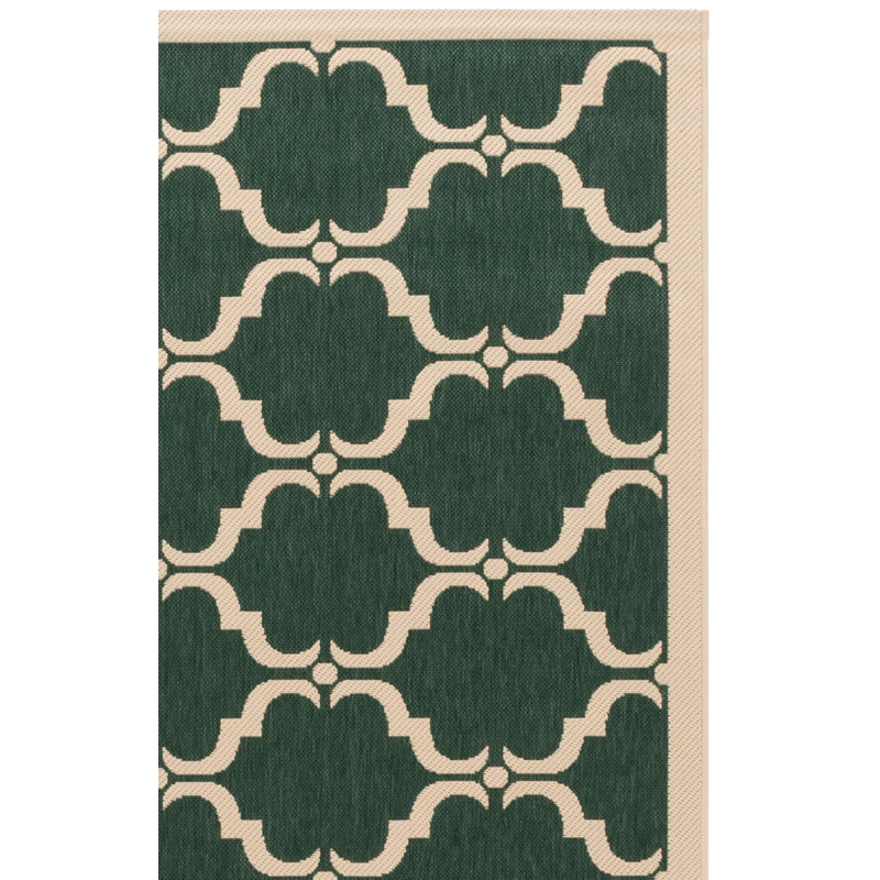 Arneshia Geometric Green/Beige Indoor / Outdoor Area Indoor/Outdoor Area Rug, Rectangle 2'7" x 5'