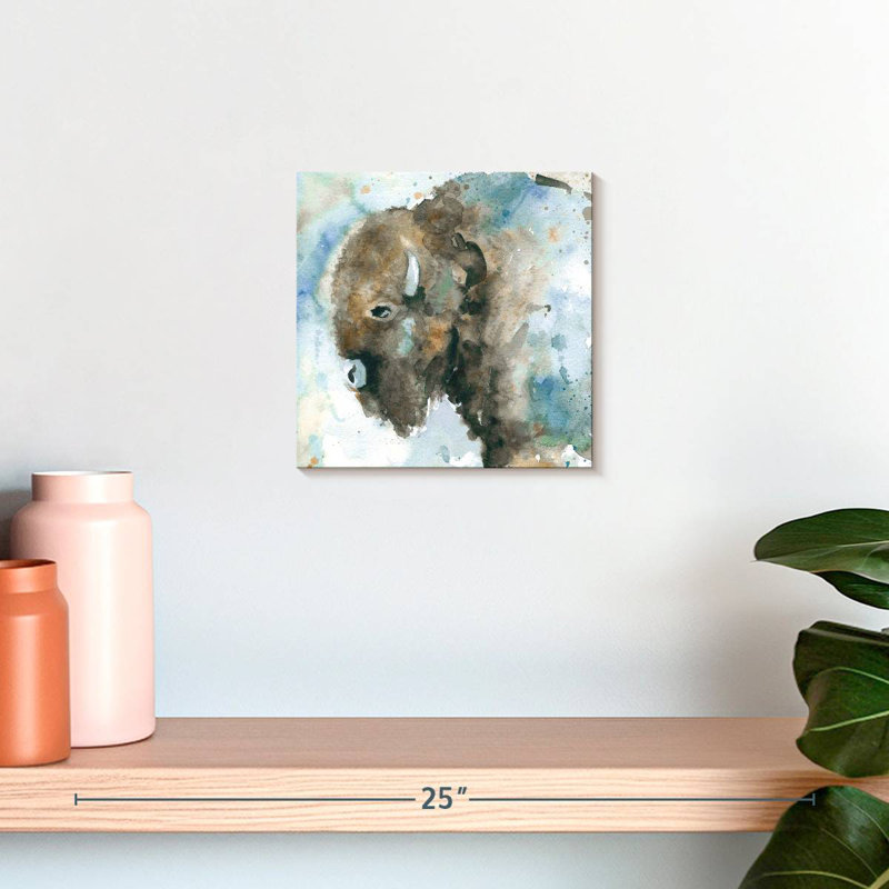 Brampt Buffalo On Blue, 10" H x 10" W