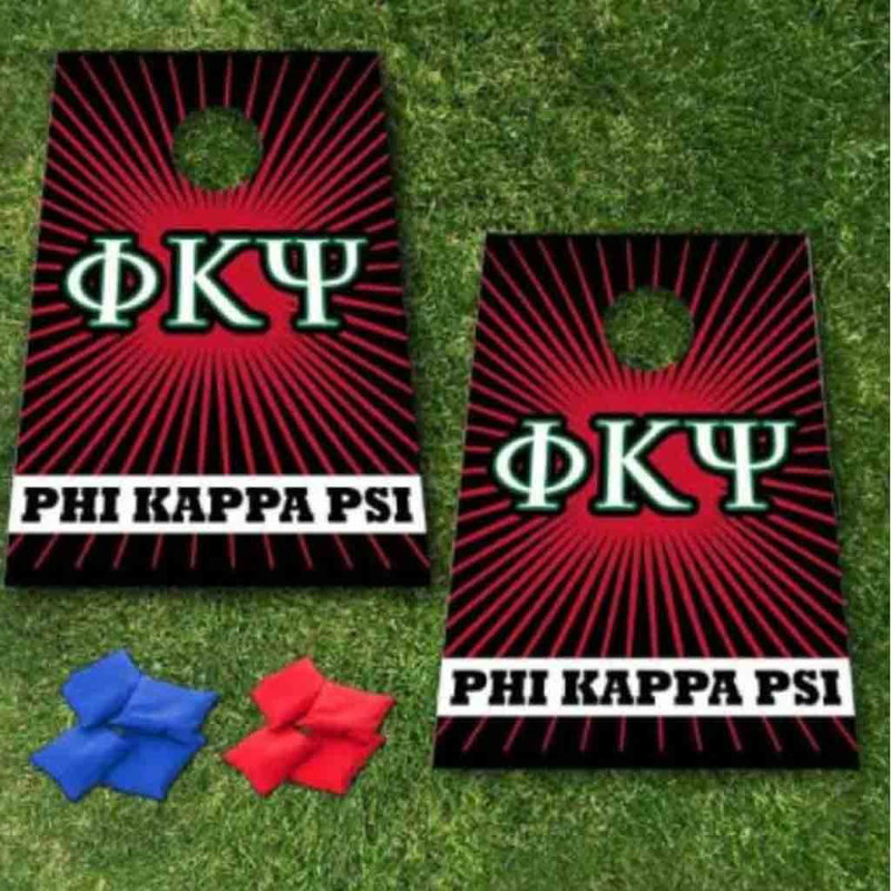 VictoryStore.com Solid Wood Cornhole Set, Phi Kappa Psi