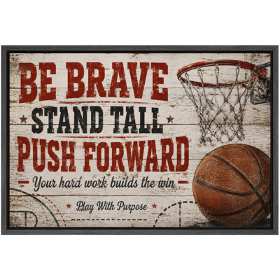 «Be Brave Stand Tall Basketball», œuvre de rustique