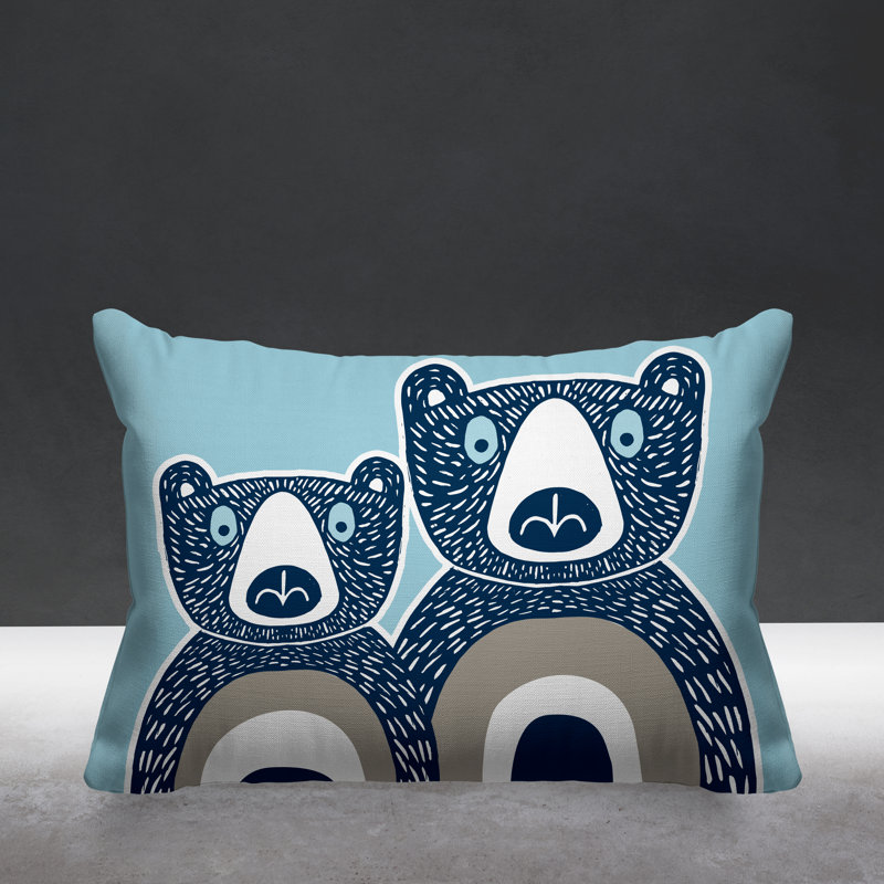 Coussin Berny, Bleu pastel, 14 po x 20 po, Rectangle