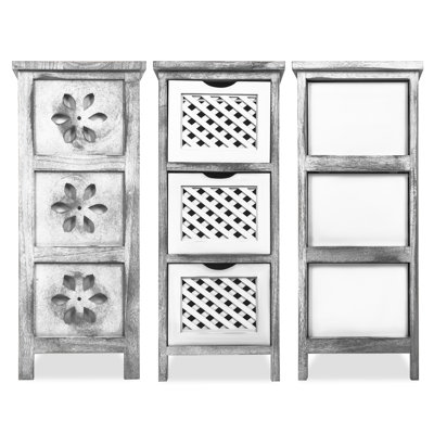 Oswalt Solid Wood 25 cm W Chest of 3 Drawers