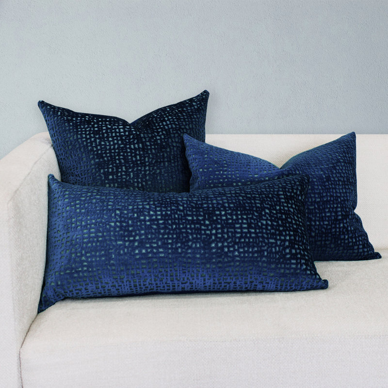 Monaly Rectangular Pillow Cover & Insert, Denim, 16" x 30"
