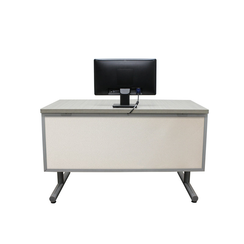 Panneau d'intimité de bureau à 1 panneau Avalos Acoustical, Naturel / naturel, Aluminium, H 18 po x l 60 po x p 0,63 po