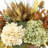 Fall Arrangement with Hydrangeas, Mini Pinecones and Thistle