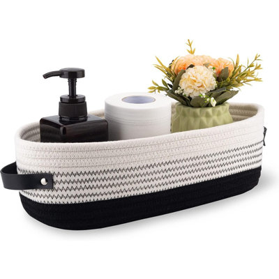 Panier de toilette en corde de coton, panier de rangement pour salle de bain, porte-papier hygiénique, décoration de style champêtre