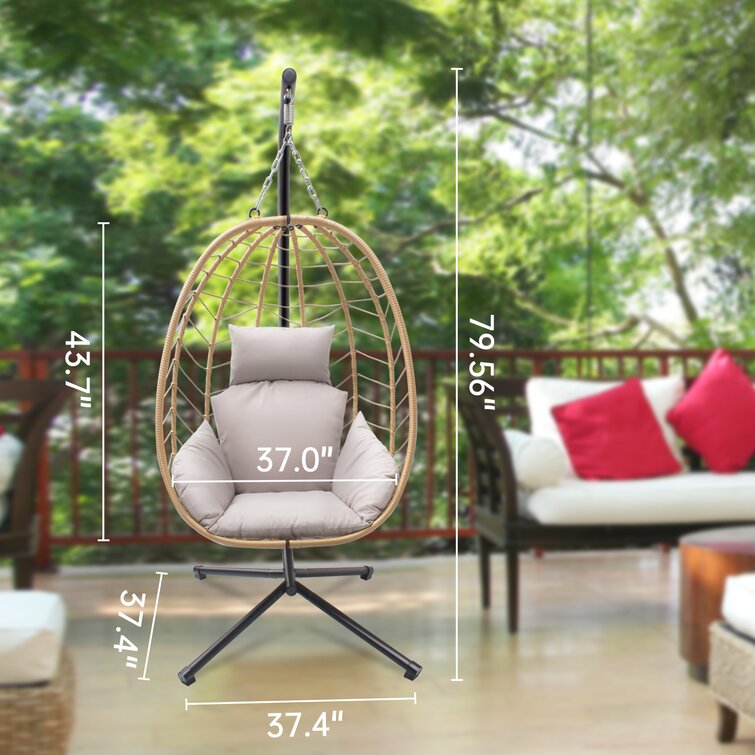 Chanab Swing Chair Hammock with Cushion Dakota Fields Color: Gray